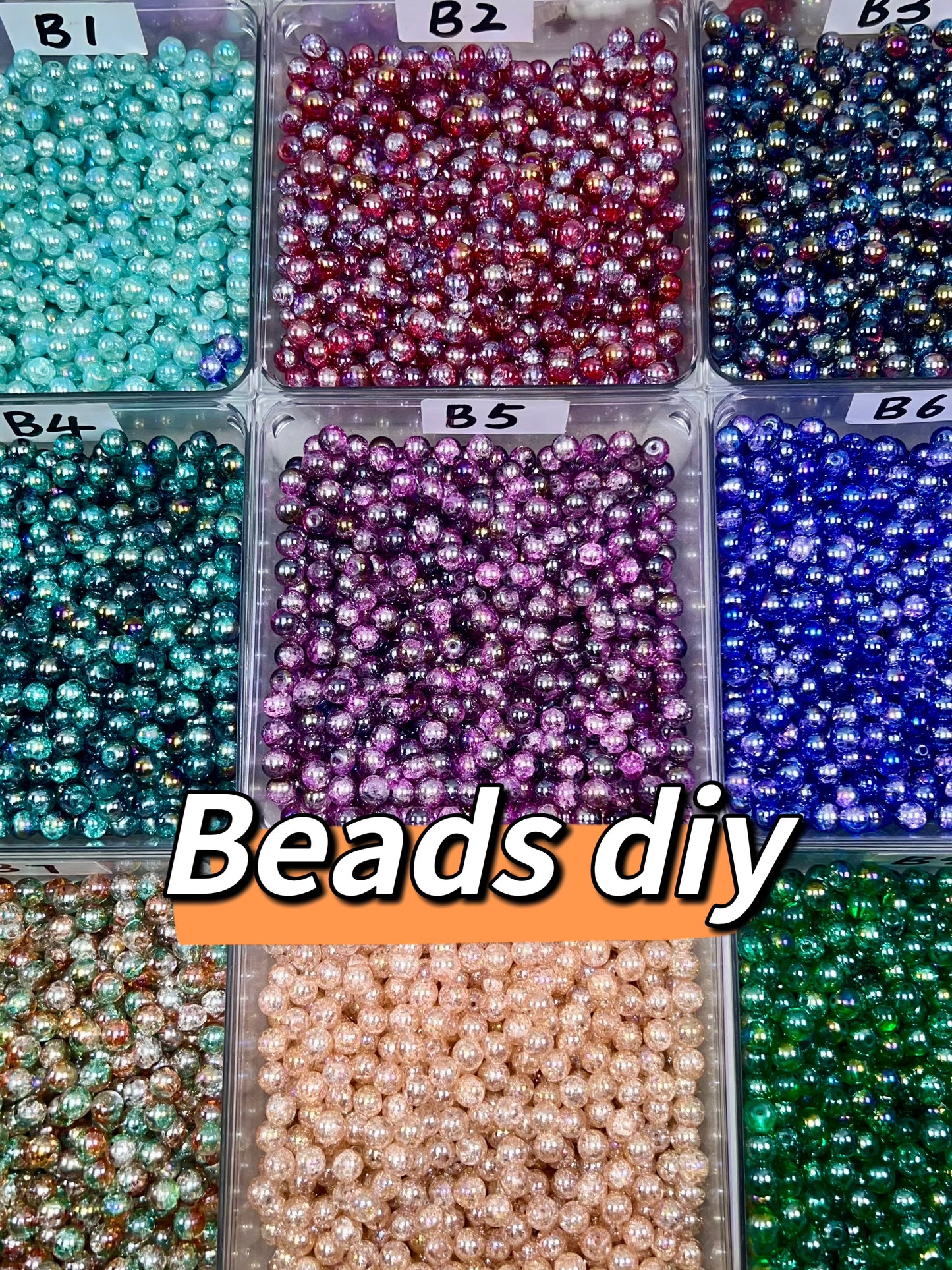 A<003>Glass beads diy mix -Open in live & Glitz DIY